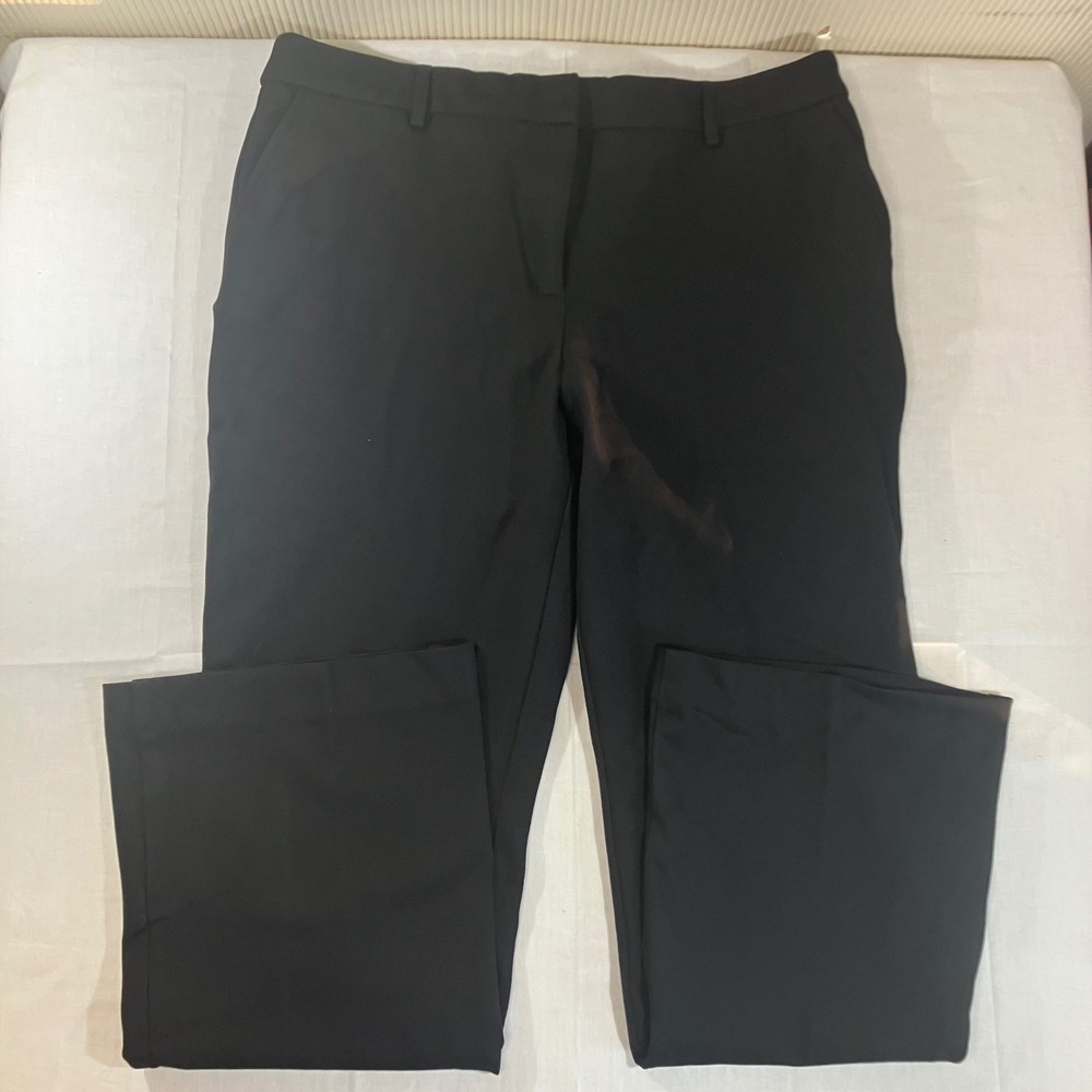 Anne Klein Womens Size 14 Black Straight Leg Dress Pants Business Professional